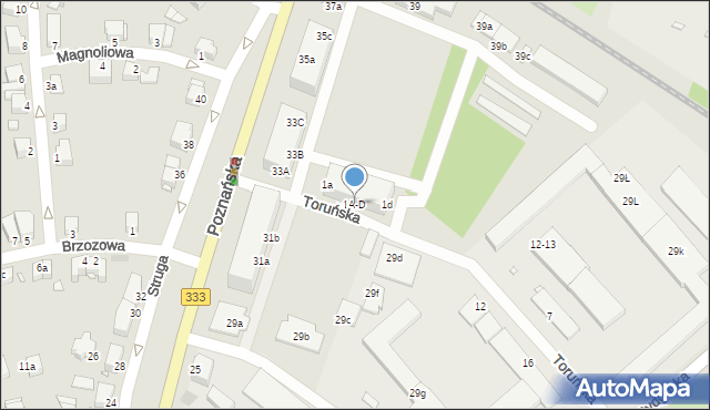 Legnica, Toruńska, 1A-D, mapa Legnicy