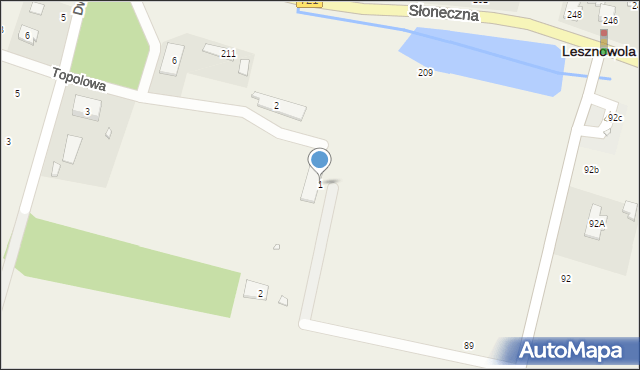 Lesznowola, Topolowa, 1, mapa Lesznowola