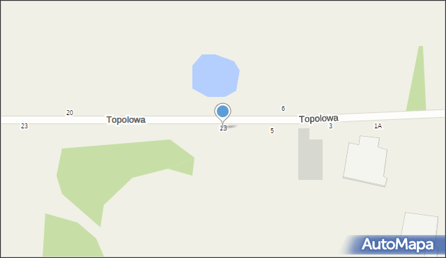 Łężyce, Topolowa, 13, mapa Łężyce