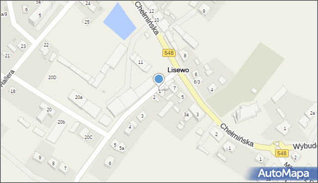 Lisewo, Toruńska, 1, mapa Lisewo