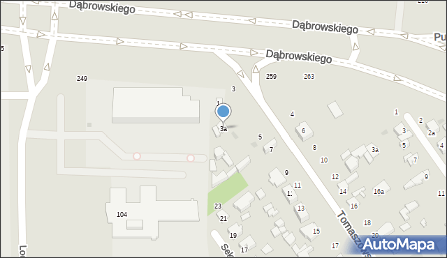 Łódź, Tomaszowska, 3a, mapa Łodzi