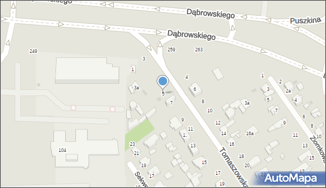 Łódź, Tomaszowska, 5, mapa Łodzi