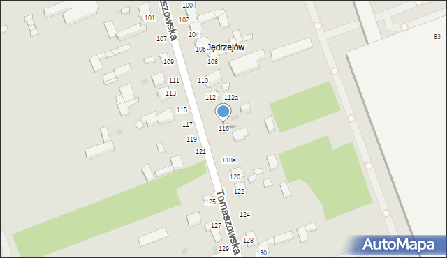 Łódź, Tomaszowska, 116, mapa Łodzi