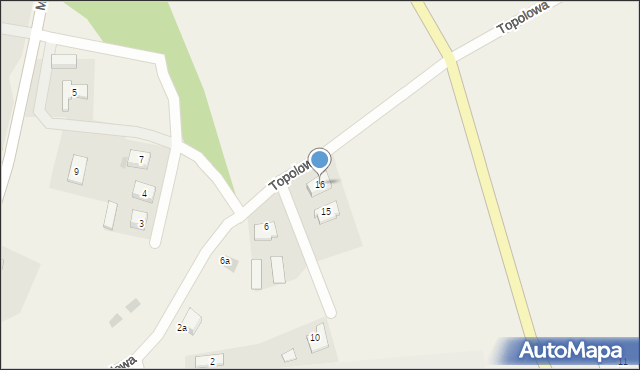 Łowyń, Topolowa, 16, mapa Łowyń