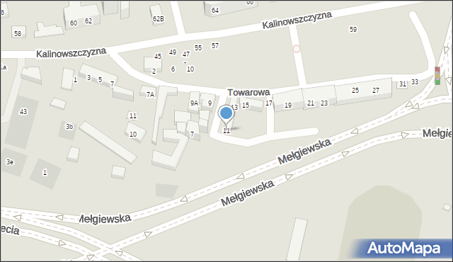 Lublin, Towarowa, 11-13, mapa Lublina