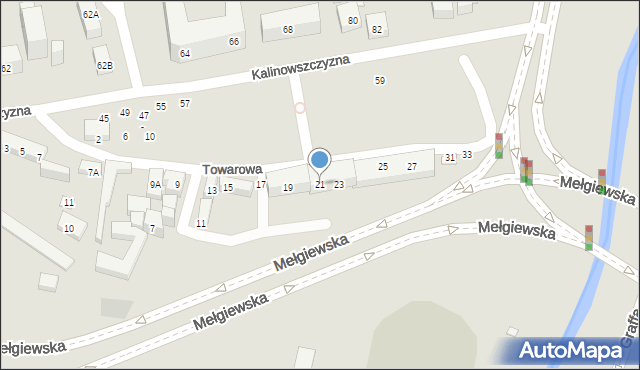 Lublin, Towarowa, 21, mapa Lublina