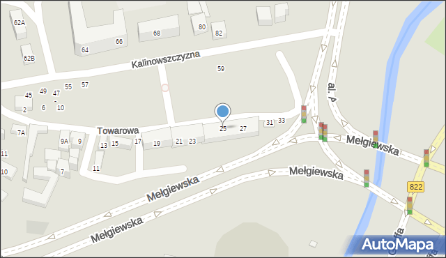 Lublin, Towarowa, 25, mapa Lublina