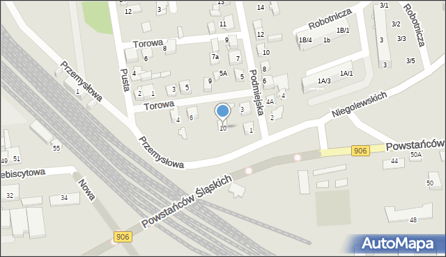 Lubliniec, Torowa, 10, mapa Lubliniec