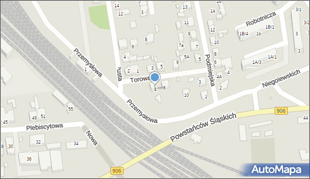 Lubliniec, Torowa, 4, mapa Lubliniec