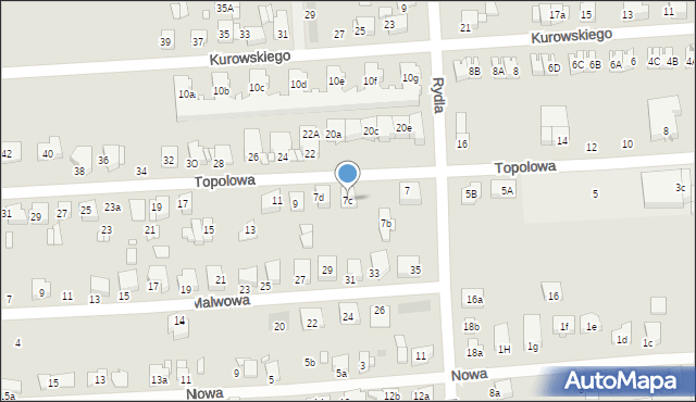 Luboń, Topolowa, 7c, mapa Luboń