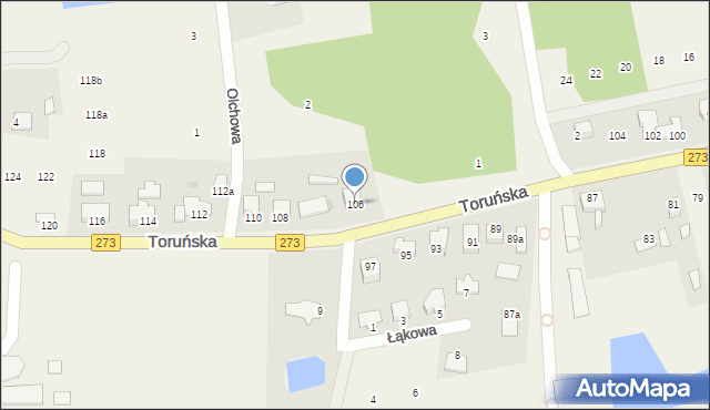 Mała Nieszawka, Toruńska, 106, mapa Mała Nieszawka