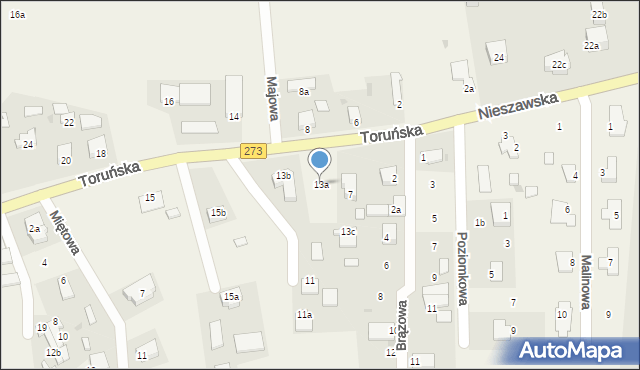 Mała Nieszawka, Toruńska, 13a, mapa Mała Nieszawka