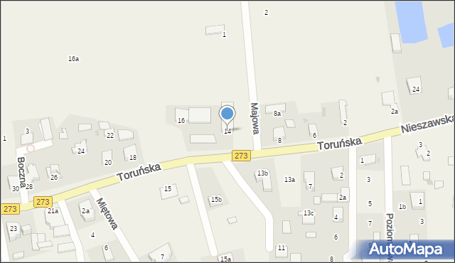 Mała Nieszawka, Toruńska, 14, mapa Mała Nieszawka