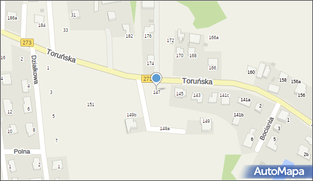 Mała Nieszawka, Toruńska, 147, mapa Mała Nieszawka