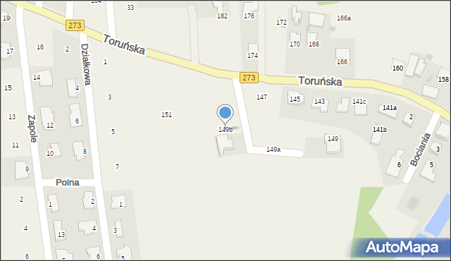 Mała Nieszawka, Toruńska, 149b, mapa Mała Nieszawka