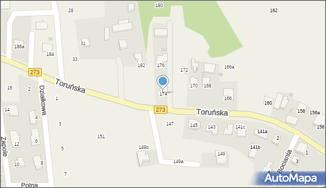 Mała Nieszawka, Toruńska, 174, mapa Mała Nieszawka