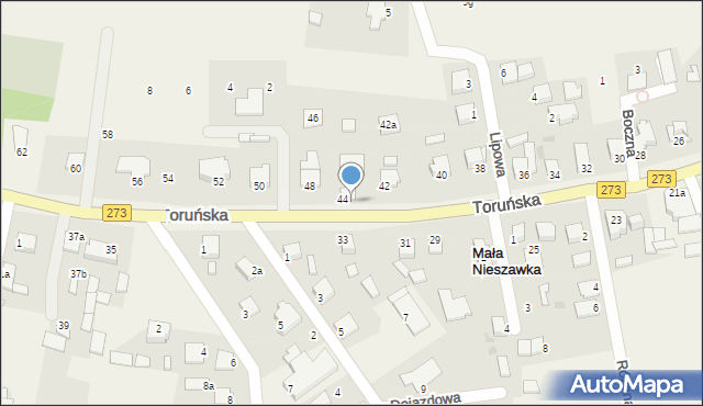 Mała Nieszawka, Toruńska, 44a, mapa Mała Nieszawka