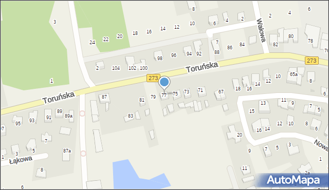 Mała Nieszawka, Toruńska, 77, mapa Mała Nieszawka