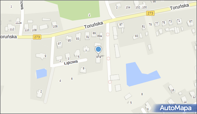 Mała Nieszawka, Toruńska, 87a, mapa Mała Nieszawka