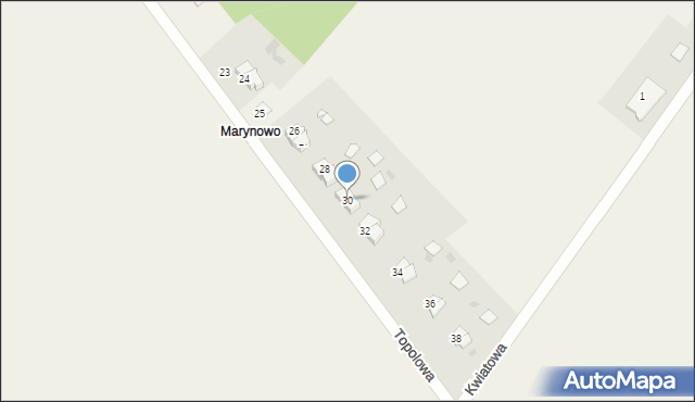 Marynowy, Topolowa, 30, mapa Marynowy