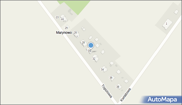 Marynowy, Topolowa, 31, mapa Marynowy