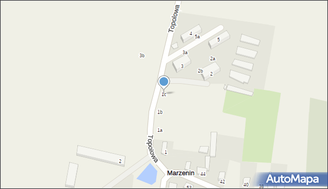 Marzenin, Topolowa, 1c, mapa Marzenin