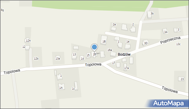 Miedźna, Topolowa, 16, mapa Miedźna