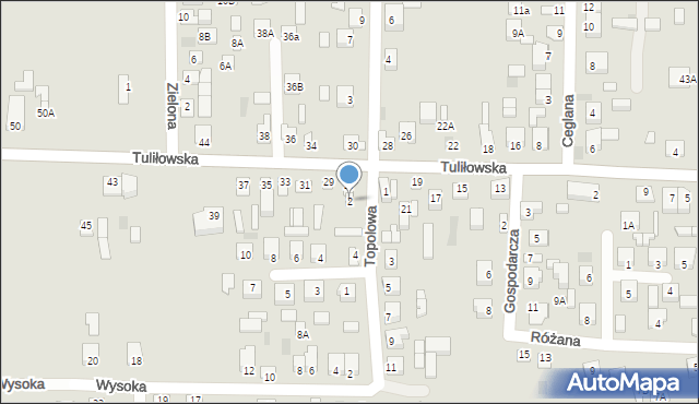 Międzyrzec Podlaski, Topolowa, 2, mapa Międzyrzec Podlaski