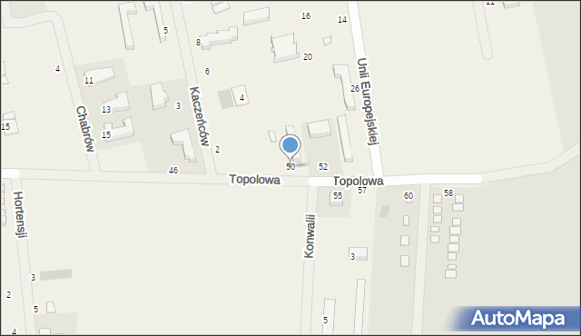 Mielenko, Topolowa, 50, mapa Mielenko