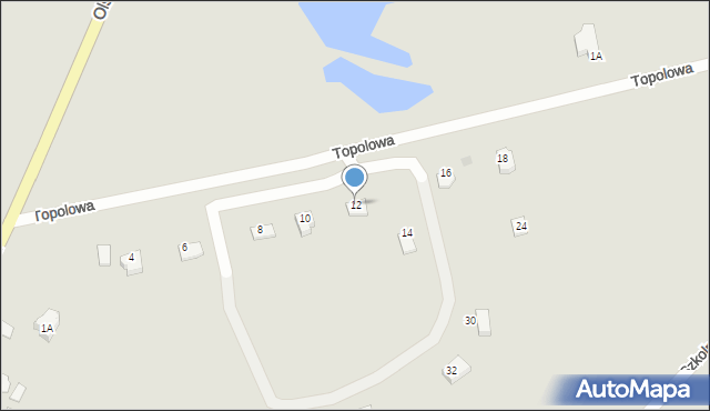 Miłakowo, Topolowa, 12, mapa Miłakowo