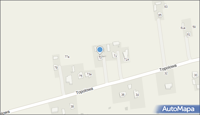 Milejów-Osada, Topolowa, 73, mapa Milejów-Osada
