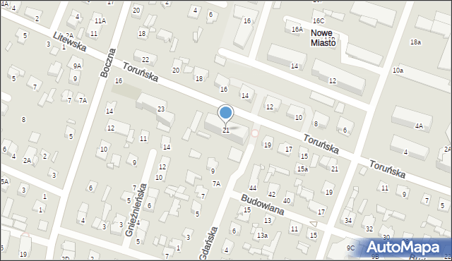 Mińsk Mazowiecki, Toruńska, 21, mapa Mińsk Mazowiecki