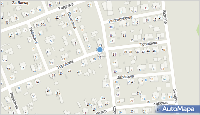 Mosina, Topolowa, 32, mapa Mosina