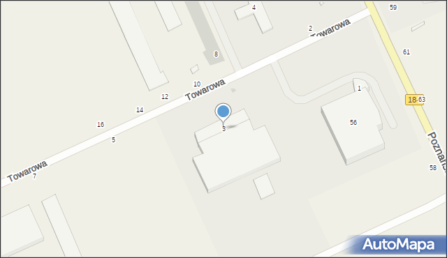 Mrowino, Towarowa, 3, mapa Mrowino