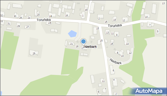 Nielbark, Toruńska, 17, mapa Nielbark