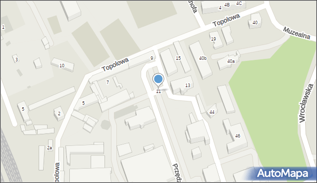 Nowa Sól, Topolowa, 11, mapa Nowa Sól