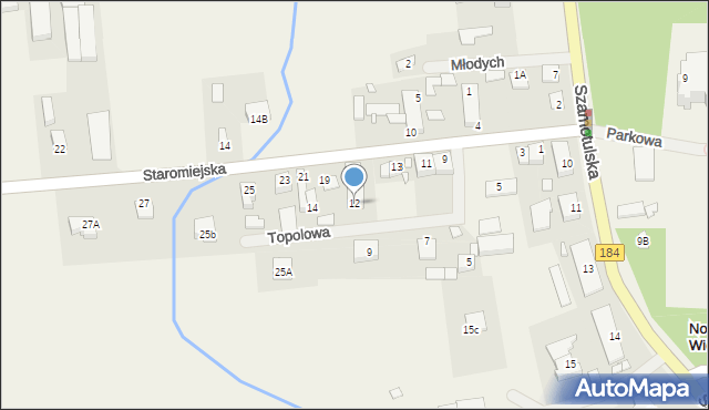 Nowa Wieś, Topolowa, 12, mapa Nowa Wieś