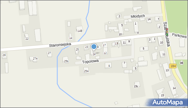 Nowa Wieś, Topolowa, 14, mapa Nowa Wieś