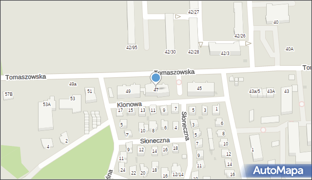Nowe Miasto nad Pilicą, Tomaszowska, 47, mapa Nowe Miasto nad Pilicą