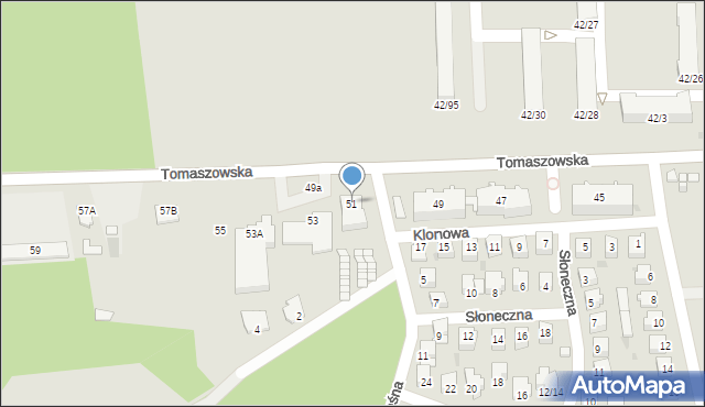 Nowe Miasto nad Pilicą, Tomaszowska, 51, mapa Nowe Miasto nad Pilicą