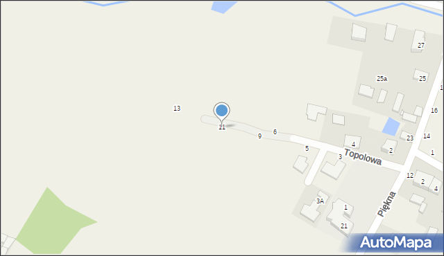 Nowe Osiny, Topolowa, 11, mapa Nowe Osiny