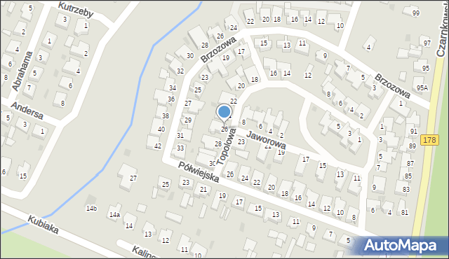 Oborniki, Topolowa, 26, mapa Oborniki