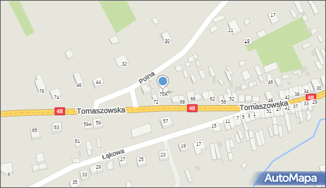 Odrzywół, Tomaszowska, 70A, mapa Odrzywół