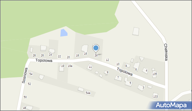 Okszów, Topolowa, 14, mapa Okszów