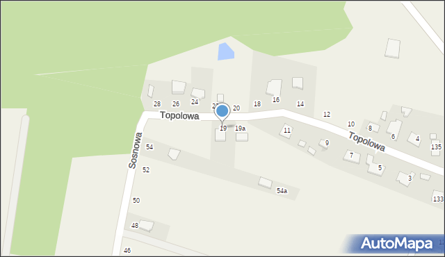 Okszów, Topolowa, 19, mapa Okszów