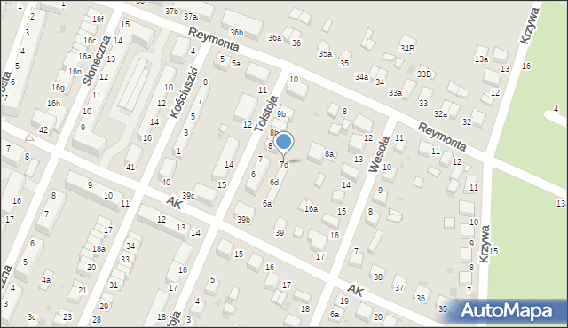 Oleśnica, Tołstoja Lwa, 7d, mapa Oleśnica