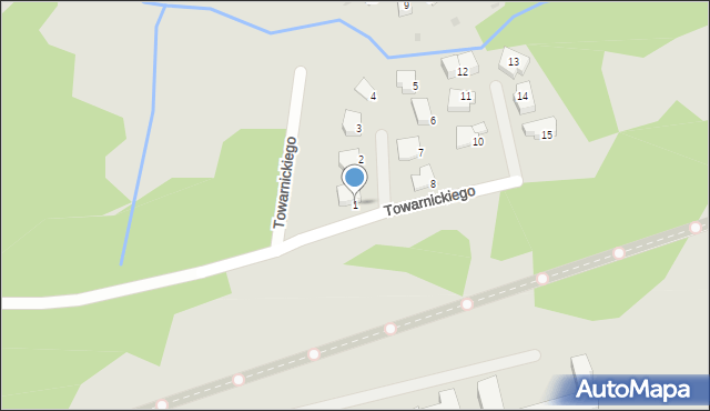 Olsztyn, Towarnickiego Roberta, prof., 1, mapa Olsztyna