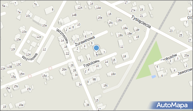 Opole, Topolowa, 5, mapa Opola