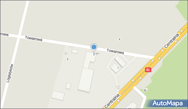 Orzesze, Towarowa, 3, mapa Orzesze