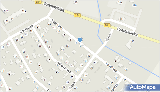 Ostroróg, Topolowa, 1, mapa Ostroróg